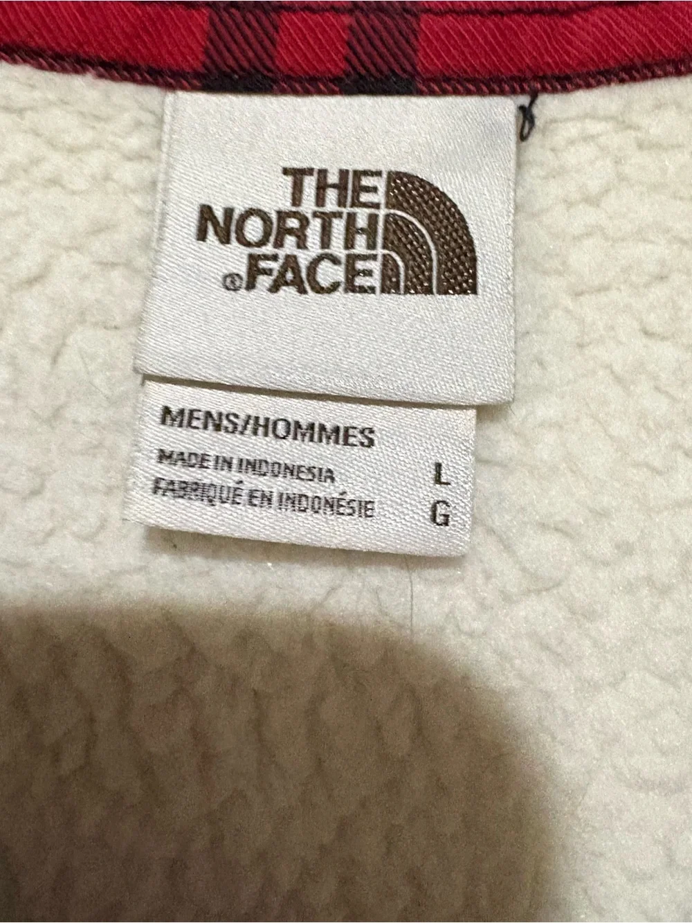 The North Face Red and Black Plaid Sherpa-Lined Shirt Jacket